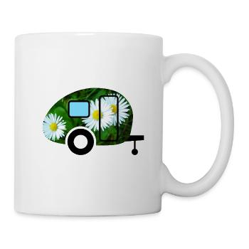Caravan Vintage Daisy Caravan Camping - Mug - white - Right