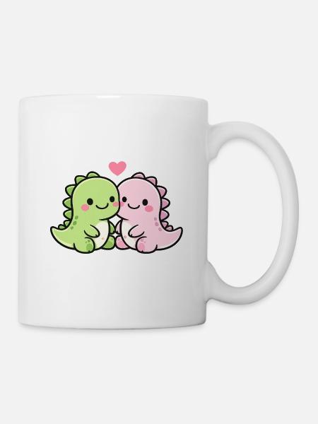 Süße Dino Freunde - Tasse - Weiß