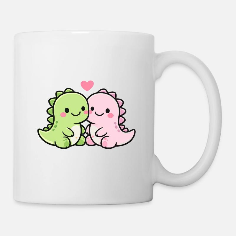 Süße Dino Freunde - Tasse - Weiß