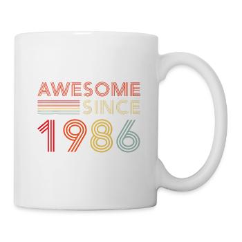 1986 Vintage-Retro-Geburtstagsgeschenk - Tasse - Weiß - Rechts