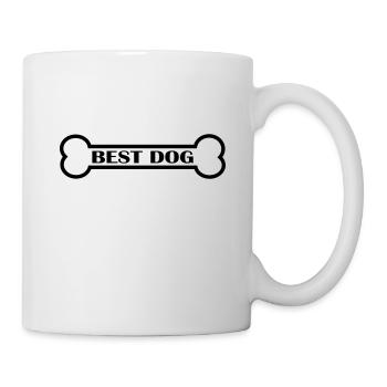 Bester Hund / Best Dog mit einem Knochen - Tasse - Weiß - Rechts