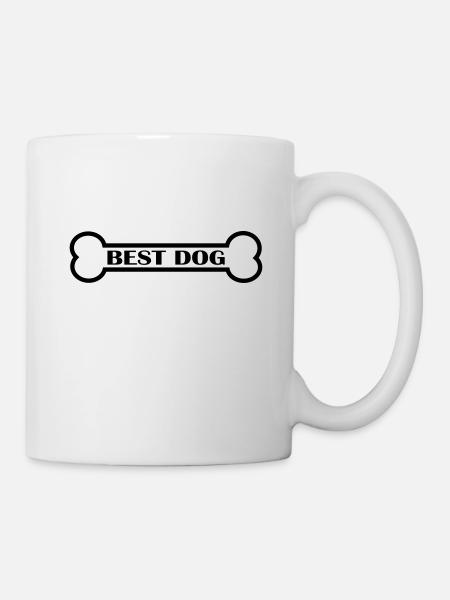 Bester Hund / Best Dog mit einem Knochen - Tasse - Weiß