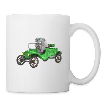 Vintage car cartoon funny - Mug - white - Right