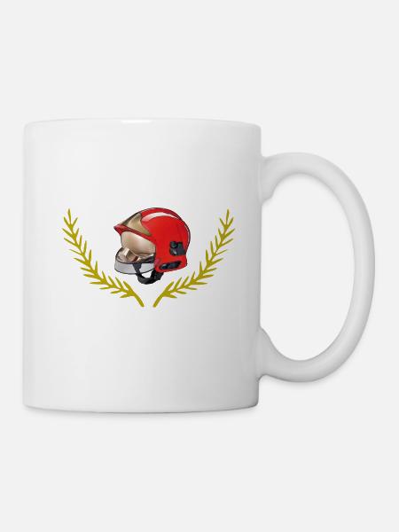 Casque Pompier embleme - Mug blanc - blanc