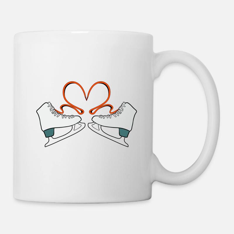 Eislaufen Schlittschuhe Liebe - Tasse - Weiß