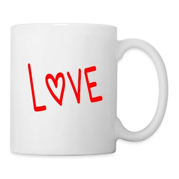 VALENTINSTAG. ICH LIEBE DICH. ICH LIEBE DICH. LIEBE. LIEBE - Tasse - Weiß - Rechts