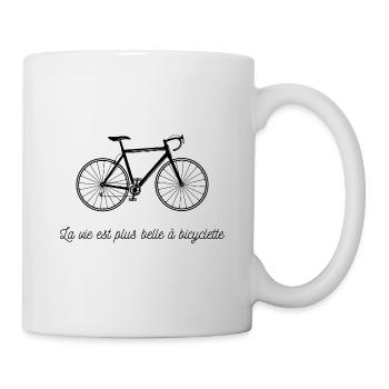 La vie est plus belle à bicyclette - Mug blanc - blanc - Droite
