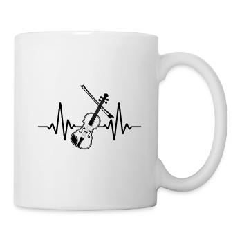 Violin Heartbeat Retro Violin Violinist - Mug - white - Right