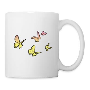 papillons jaunes symbole papillon - Mug blanc - blanc - Droite