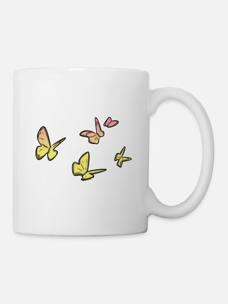 gelbe schmetterlinge schmetterling symbol - Tasse - Weiß