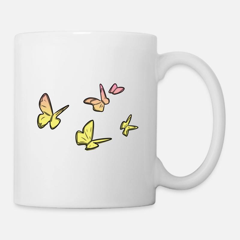 gelbe schmetterlinge schmetterling symbol - Tasse - Weiß