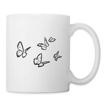 butterflies pattern flying symbol animals - Mug - white - Right