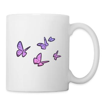 rosa schmetterlinge lila symbol schmetterling - Tasse - Weiß - Rechts