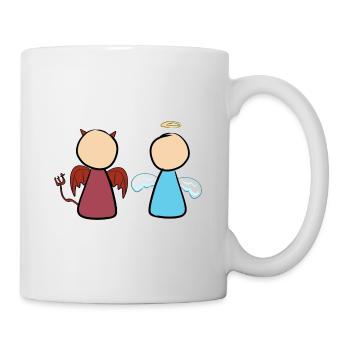 ange diable les ailes de l’homme protègent - Mug blanc - blanc - Droite