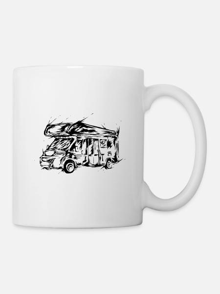 Wohnwagen Camping - Tasse - Weiß