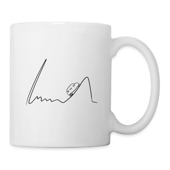 courbe d’onde de la ligne d’entraînement de la voiture - Mug blanc - blanc - Droite