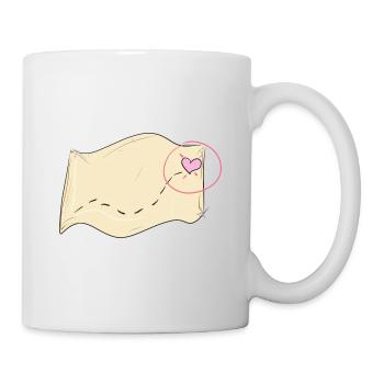 schatzkarte herz liebe finden symbol - Tasse - Weiß - Rechts