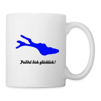 Paddel dich glücklich schwarz 18 11 2013 - Tasse - Weiß - Rechts