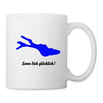 Sonn dich glücklich schwarz 18 11 2013 - Tasse - Weiß - Rechts