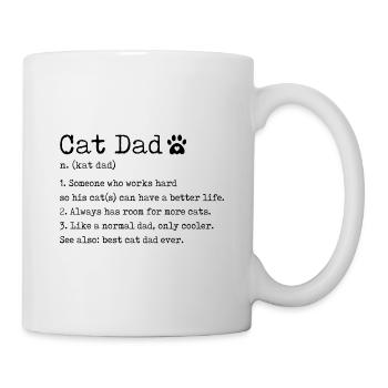 Cat Dad Noun Definition Cat Trainer Cat Lover Anim - Tasse - Weiß - Rechts