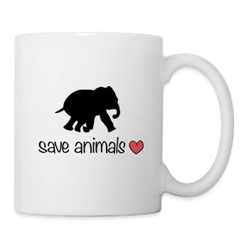 rette Tiere Tier Elefant Herz - Tasse - Weiß - Rechts
