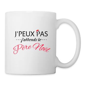 J'peux pas j'attends le Père Noël - Mug blanc - blanc - Droite