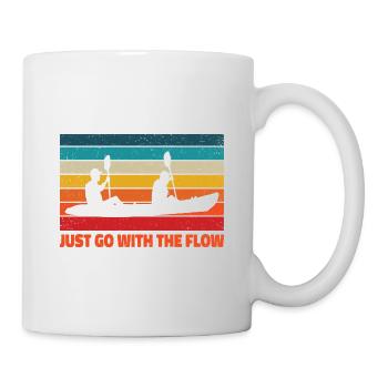 Just Go With The Flow Rowing Rower Kayaking Canoe - Tasse - Weiß - Rechts