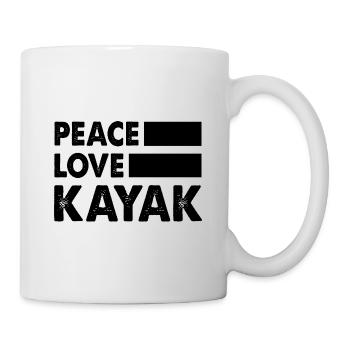 Peace Love Kayak Canoe Kayaking Rower Rowing Paddl - Tasse - Weiß - Rechts