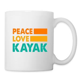 Peace Love Kayak Canoe Kayaking Rower Rowing Paddl - Tasse - Weiß - Rechts