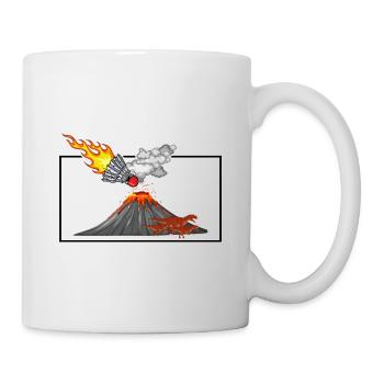 Dinosaur Graphic Badminton Player Shuttlecock Spor - Tasse - Weiß - Rechts