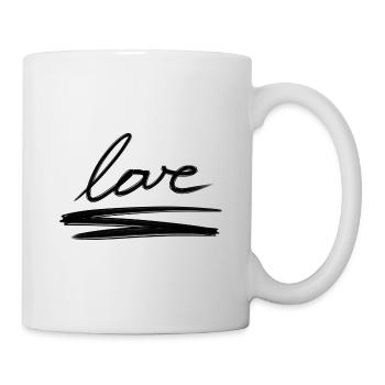 liebe text strich valentinstag - Tasse - Weiß - Rechts
