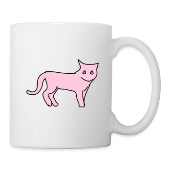 Katze Symbol Haustier Tier pink - Tasse - Weiß - Rechts