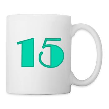 15 YEARS,15TH ANNIVERSARY,BIRTHDAY 15 YEARS,FIFTEEN - Mug - white - Right