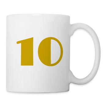 10. 10 JAHRE. 10-JÄHRIGES JUBILÄUM. GEBURTSTAG 10 JAHRE - Tasse - Weiß - Rechts