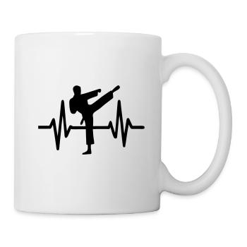 Herzschlag Karate Sport Humor - Tasse - Weiß - Rechts
