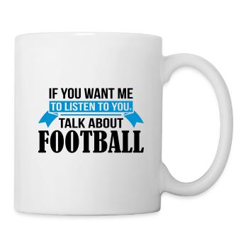 Parler du football - Mug blanc - blanc - Droite