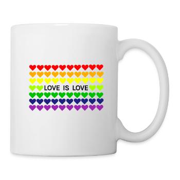 Love is Love rainbow heart banner - Mug - white - Right