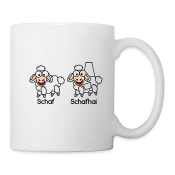 Schaf vs Schafhai #Schafmania - Tasse - Weiß - Rechts