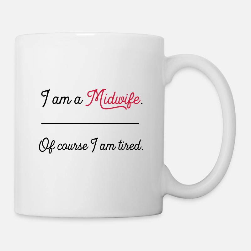 midwifetired - Mug blanc - blanc