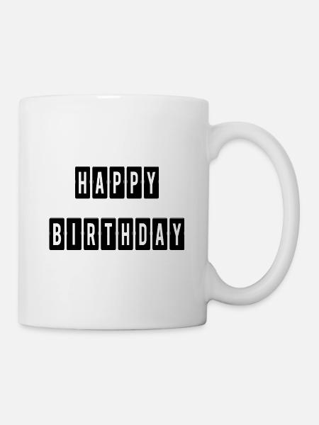HAPPY BIRTHDAY. JOYEUX ANNIVERSAIRE. ANNIVERSAIRE. - Mug blanc - blanc
