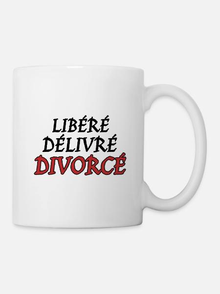 Libéré délivré divorcé. Humour sur le divorce - Mug blanc - blanc