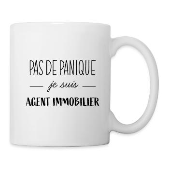 tee shirt pas de panique je suis agent immobilier - Mug blanc - blanc - Droite