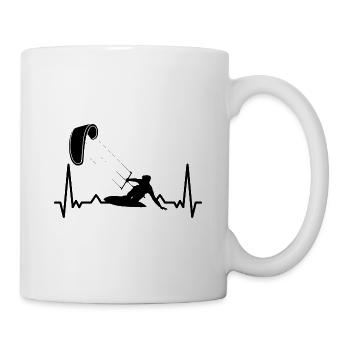Kitesurfer Herzschlag EKG Kiteboard Surfer Wassers - Tasse - Weiß - Rechts