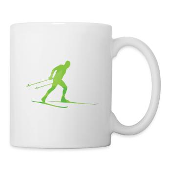 Retro Grafik Langläufer Wintersport Biathlon Langl - Tasse - Weiß - Rechts