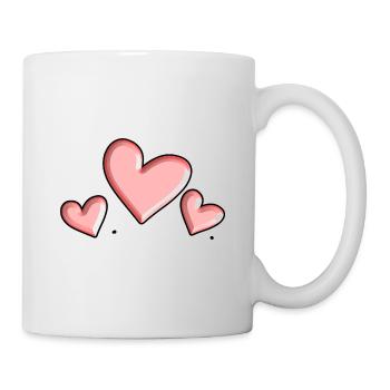 three hearts heart pink Valentine's Day - Mug - white - Right