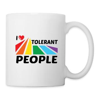 I Love Tolerant People Bisexual Gay Pansexual Rain - Tasse - Weiß - Rechts