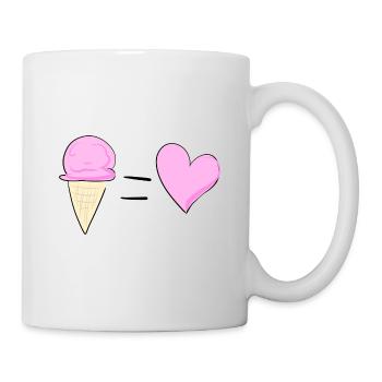heart symbol eat ice cream summer - Mug - white - Right