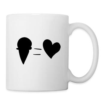 heart symbol eat ice cream summer - Mug - white - Right