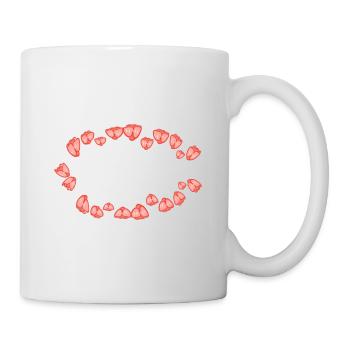 flowers tulips circle red - Mug - white - Right