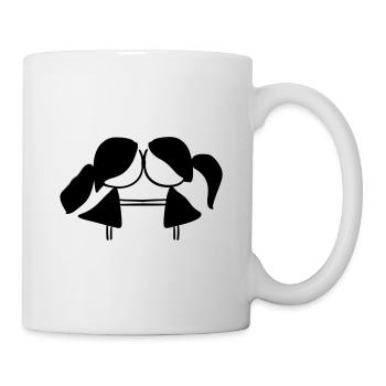 Couple lesbian symbol love lgbt - Mug - white - Right